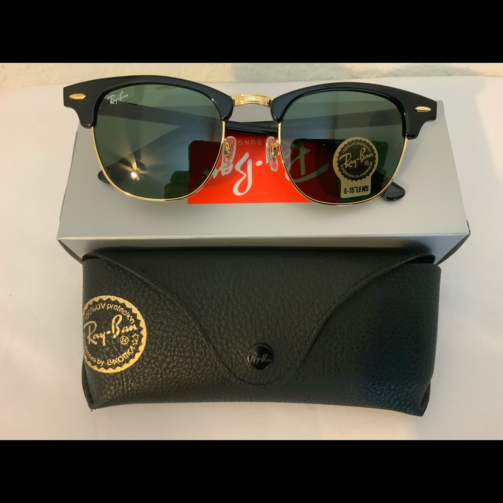 Rayban clubmaster black frame dark green lens